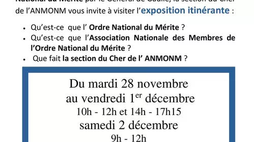 Exposition itinérante de l'Ordre National du Mérite 